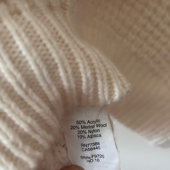 Madewell wool blend white cream cable knit sweater jumper size medium - Picture 4 of 4